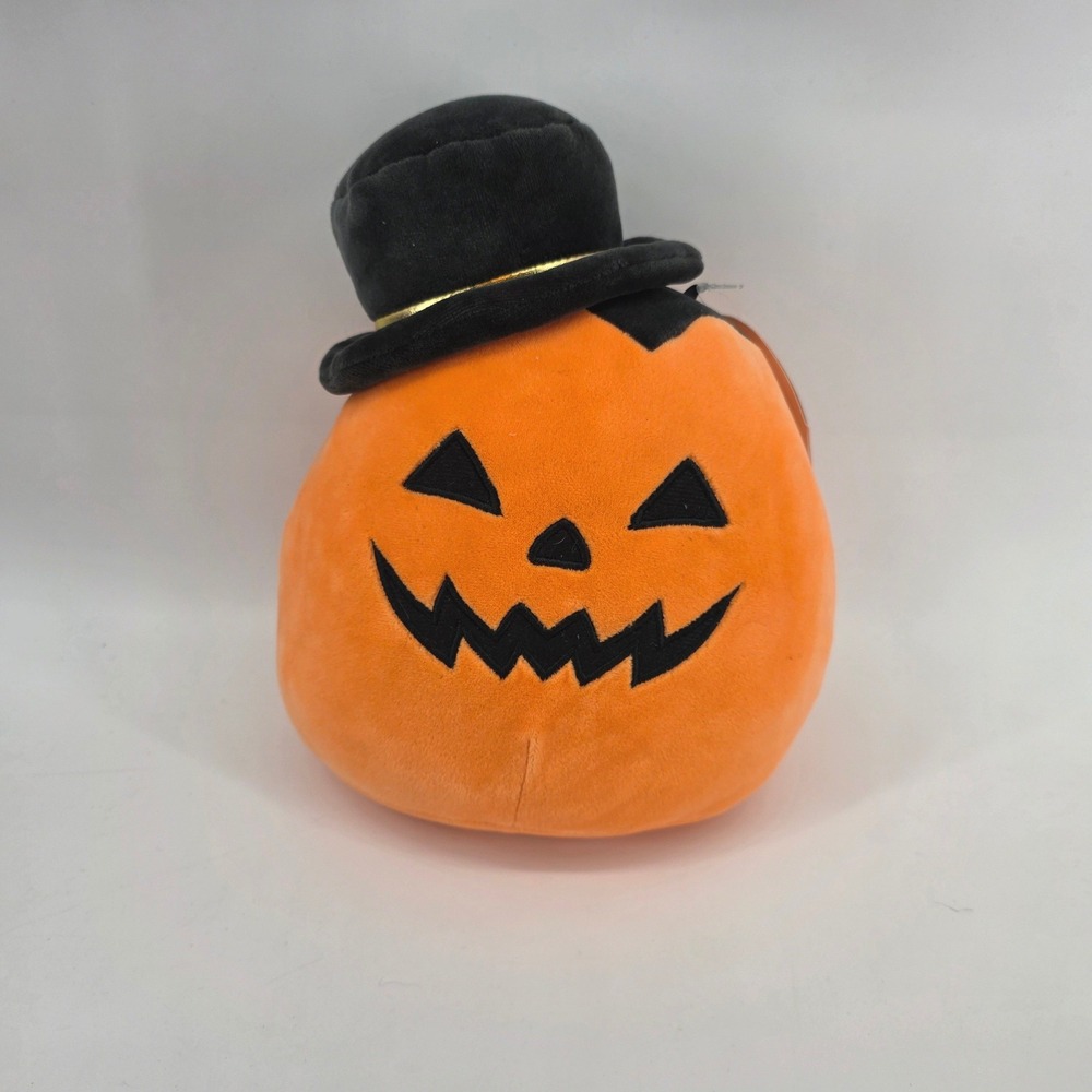 Squishmallows Riba the Pumpkin Halloween Plush with Top Hat Kellytoy NWT